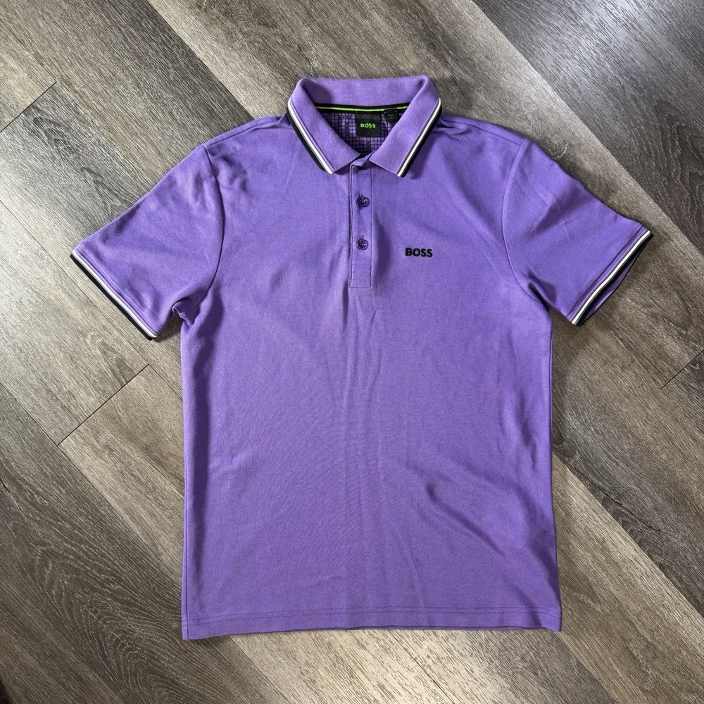 BOSS Hugo Boss Paddy Regular-Fit Cotton Piqué Polo Shirt Purple Size Small